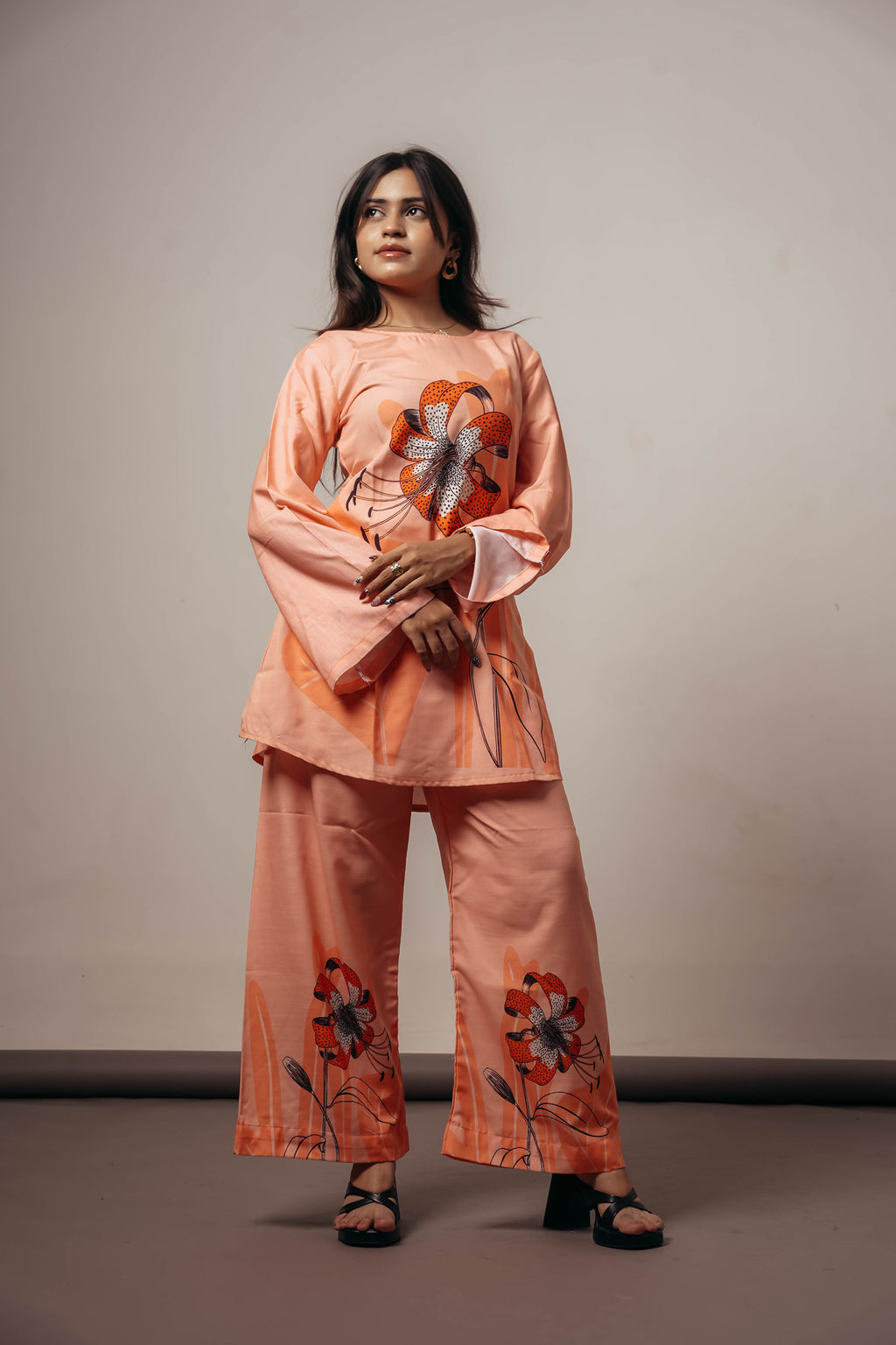 🌸 Joyara Peach Blossom Luxe Co-Ord Set ✨