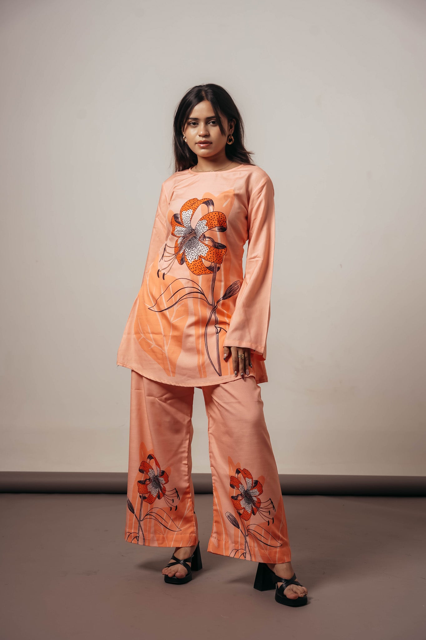 🌸 Joyara Peach Blossom Luxe Co-Ord Set ✨
