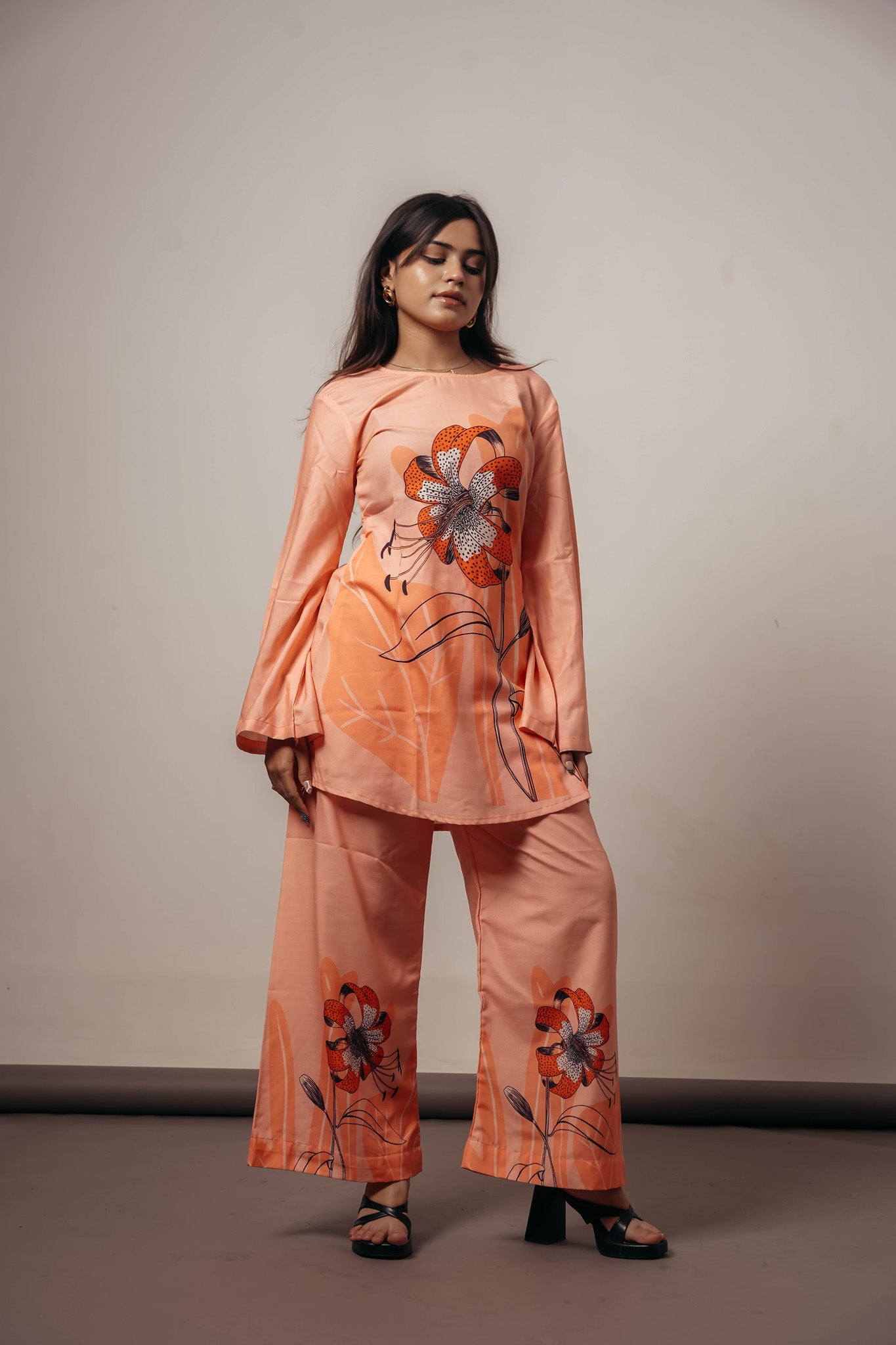 🌸 Joyara Peach Blossom Luxe Co-Ord Set ✨