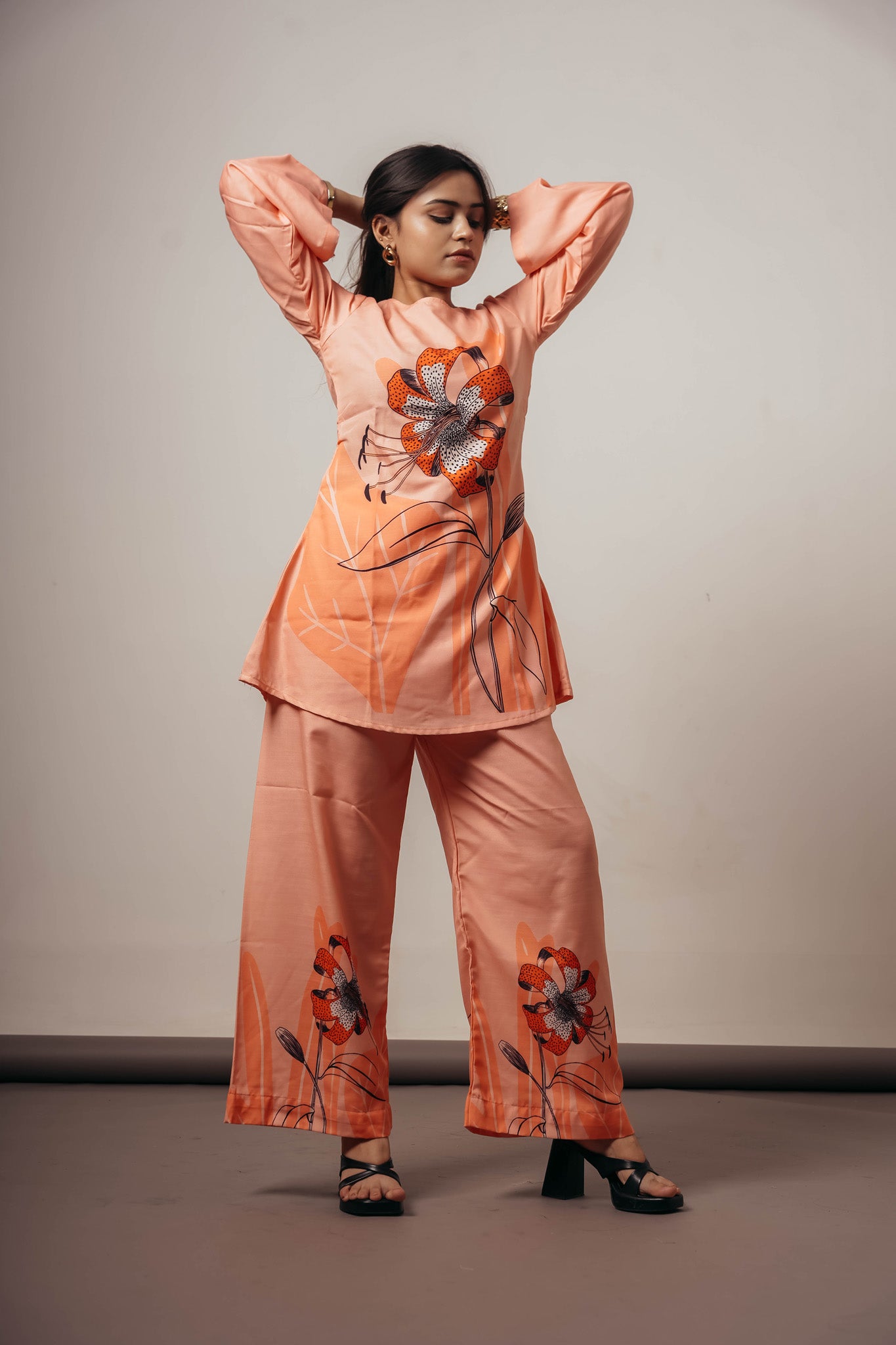 🌸 Joyara Peach Blossom Luxe Co-Ord Set ✨